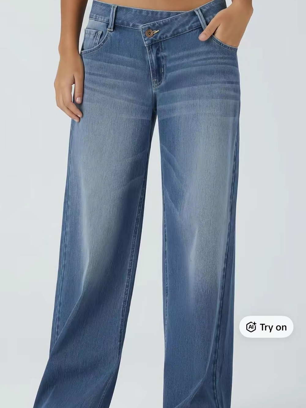 Halara Wide Leg Women's Jeans in Light Blue Denim